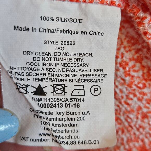 Tory Burch Silk Floral Jasmine Sleeveless Shell Top Blouse Poppy Red Women's 0 - Picture 8 of 8